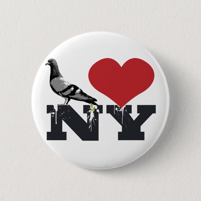 Badge Rond 5 Cm Pigeon de NY (Devant)