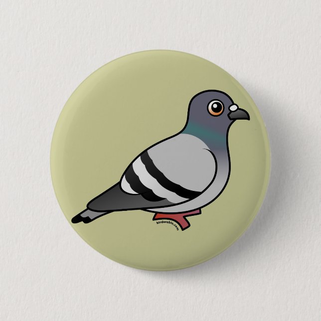 Badge Rond 5 Cm Pigeon de roche mignon (Devant)