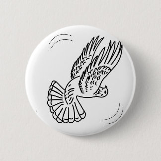 Badge Rond 5 Cm Pigeon de rouleau dans l'action