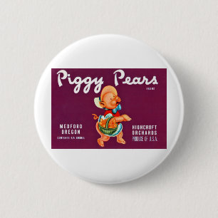 Badge Rond 5 Cm Piggy Pears