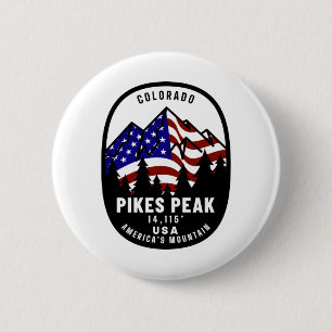 Badge Rond 5 Cm Pikes Peak Americas Mountain