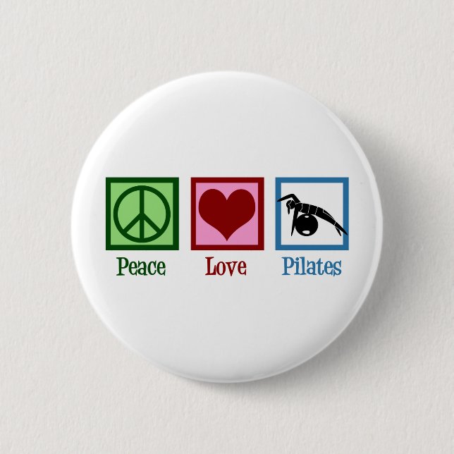 Badge Rond 5 Cm Pilates Peace Love (Devant)