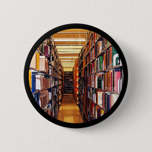 Badge Rond 5 Cm Piles de bibliothèque