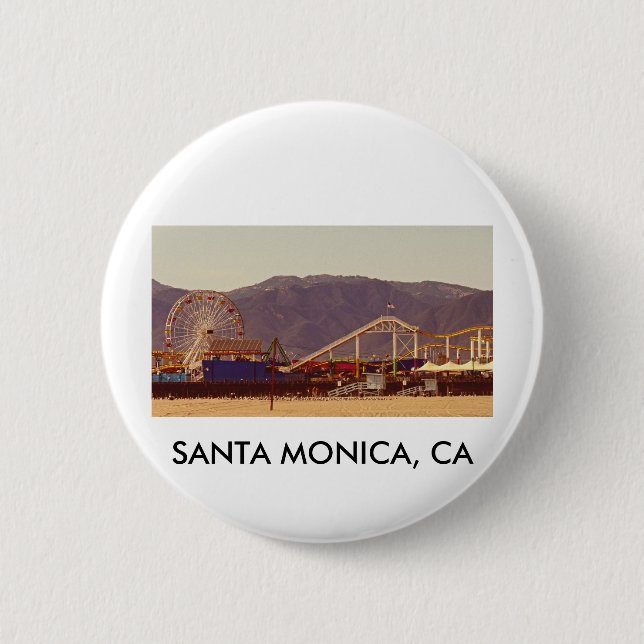 Badge Rond 5 Cm Pilier de Santa Monica - Pin (Devant)