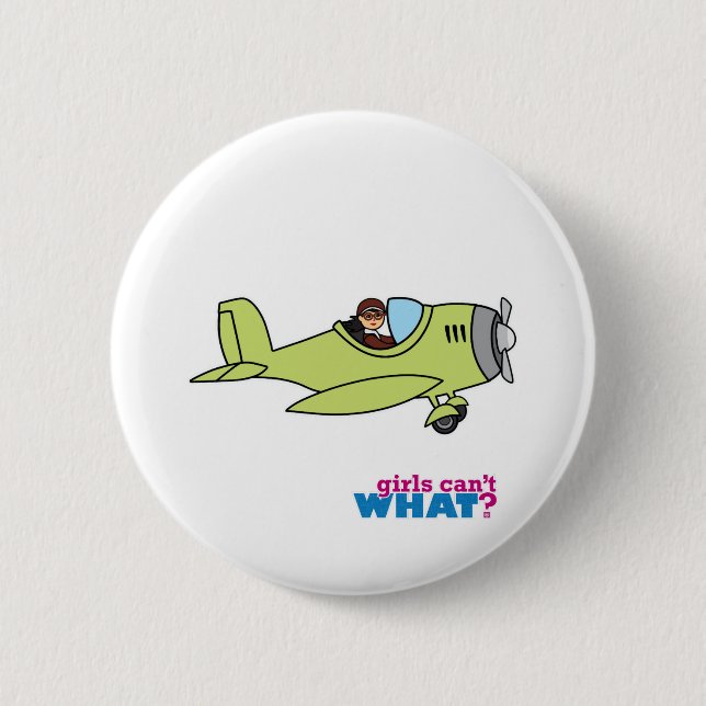 Badge Rond 5 Cm Pilote d'avion - Moyen (Devant)