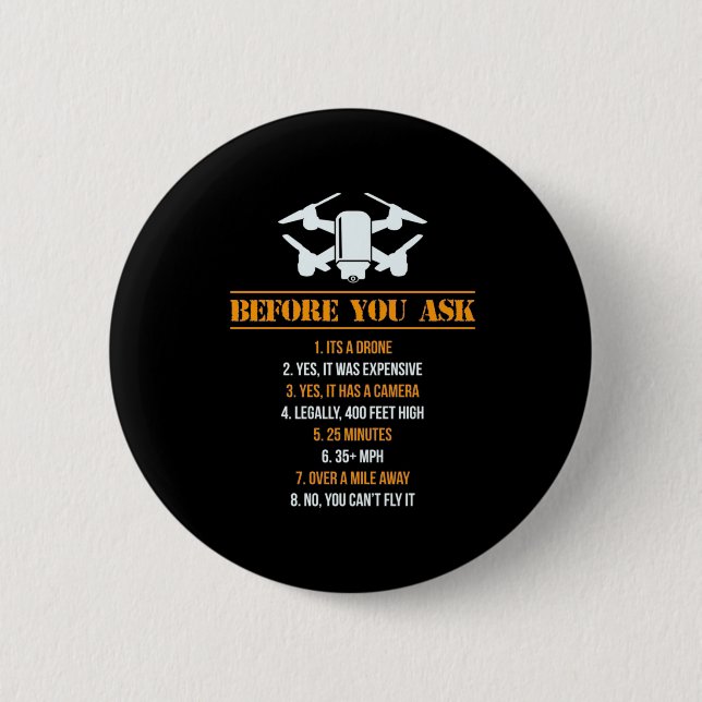 Badge Rond 5 Cm Pilote de Before You Ask (Devant)