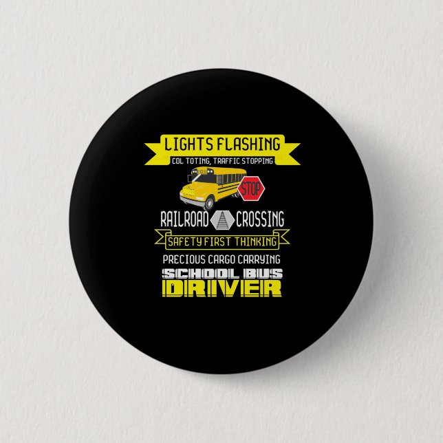 Badge Rond 5 Cm Pilote de bus fier (Devant)