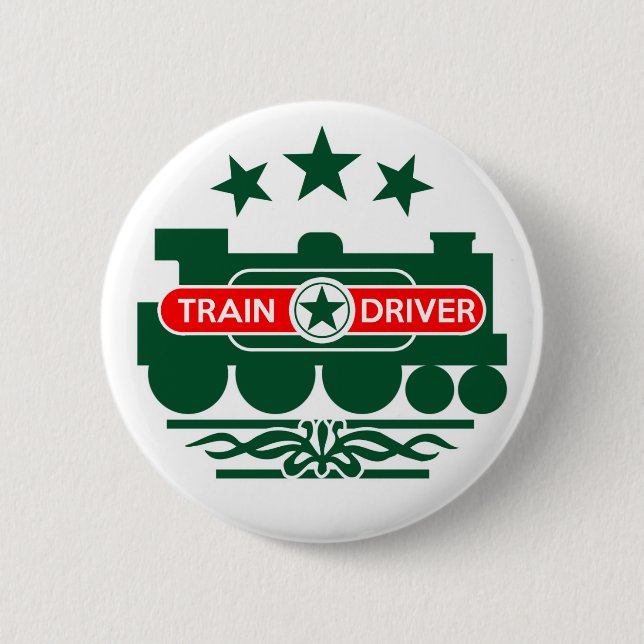 Badge Rond 5 Cm Pilote de train (Devant)
