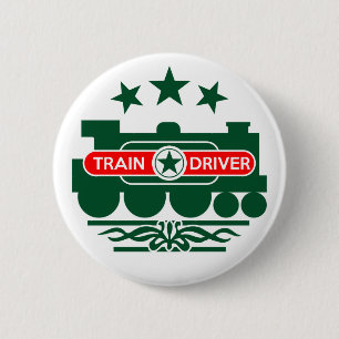 Badge Rond 5 Cm Pilote de train