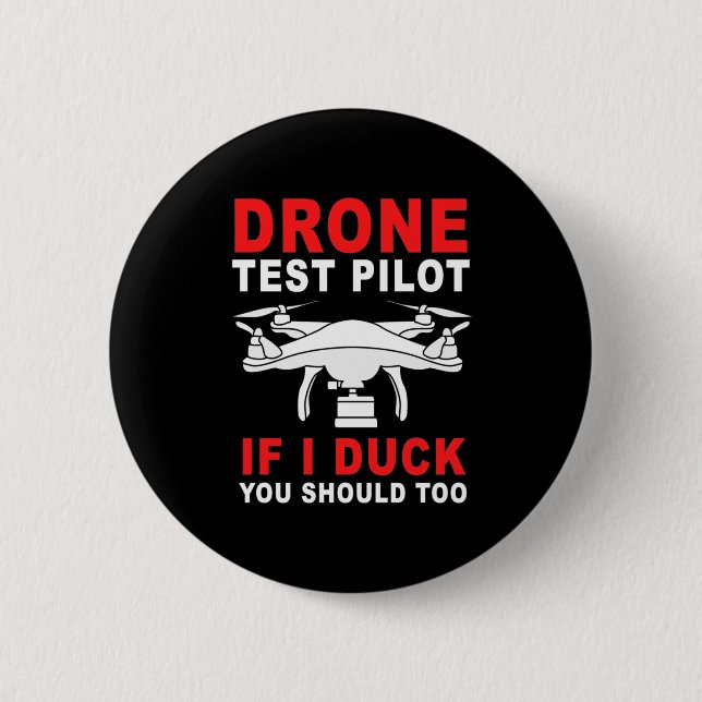Badge Rond 5 Cm Pilote d'essai de drone (Devant)