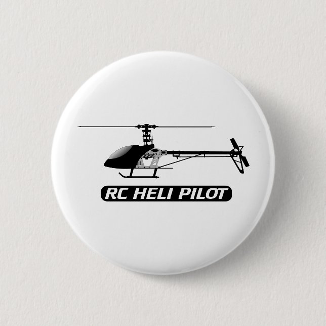 Badge Rond 5 Cm Pilote d'hélicoptère de RC (Devant)