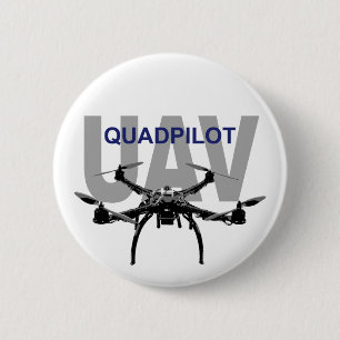 Badge Rond 5 Cm Pilote Quadcopter UAV Quadpilot