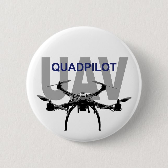 Badge Rond 5 Cm Pilote Quadcopter UAV Quadpilot (Devant)