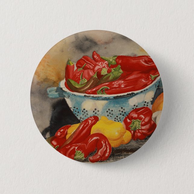 Badge Rond 5 Cm Piments ! (Devant)