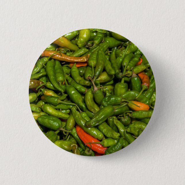 Badge Rond 5 Cm Piments à vendre au marché (Devant)