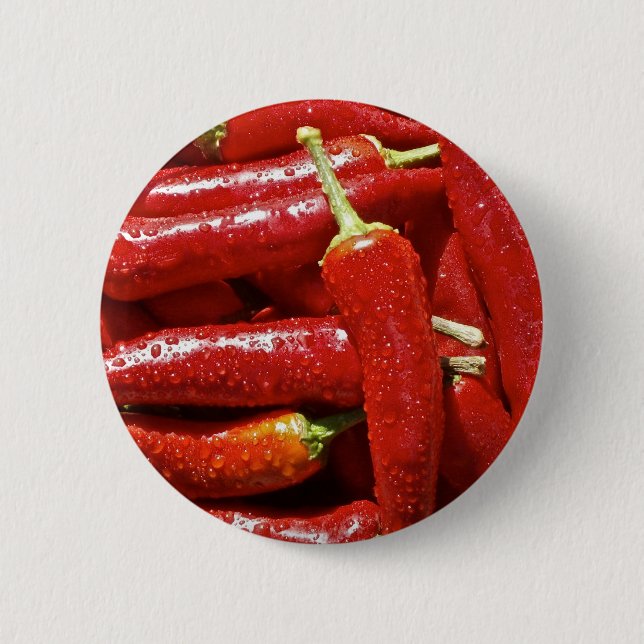 Badge Rond 5 Cm Piments piment chauds rouges (Devant)