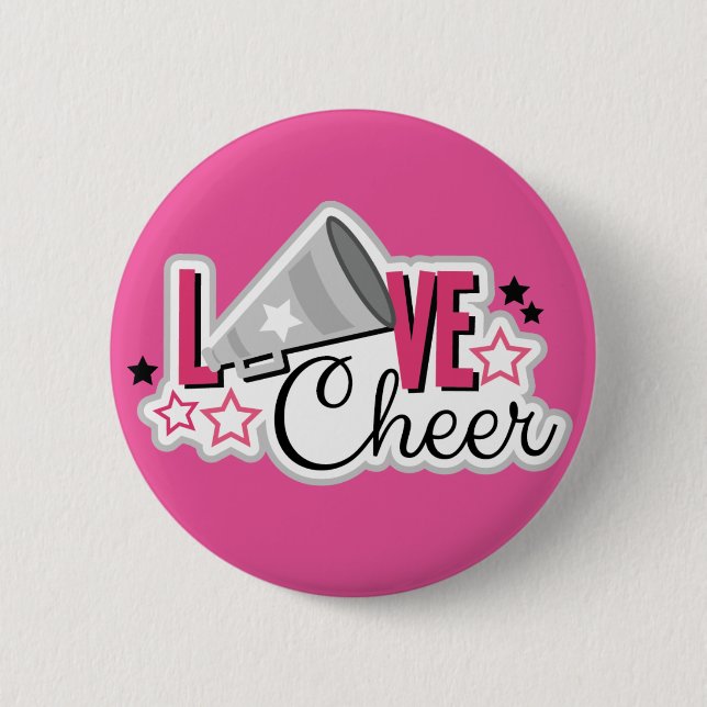 Badge Rond 5 Cm Pin "acclamation de pom-pom girl d'amour " (Devant)