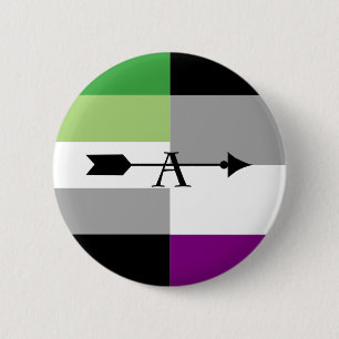 Badge Rond 5 Cm Pin asexuel d'as d'Aromantic Aro