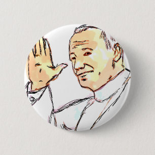 Badge Rond 5 Cm Pin béni de Pape Jean Paul II