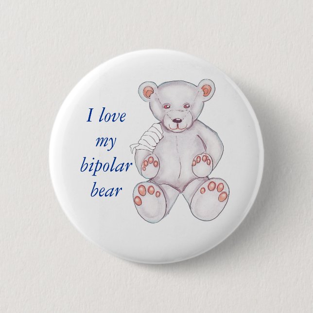 Badge Rond 5 Cm Pin bipolaire d'ours (Devant)