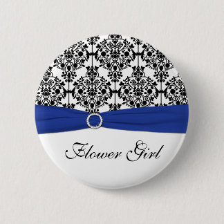 Badge Rond 5 Cm Pin blanc de demoiselle de honneur de damassé de