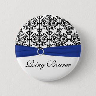 Badge Rond 5 Cm Pin blanc de porteur d'alliances de damassé de