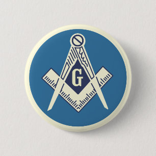 Badge Rond 5 Cm Pin bleu maçonnique de loge