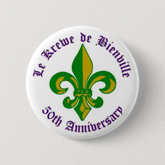Badge Rond 5 Cm Pin d'anniversaire de LKDB cinquantième (Devant)