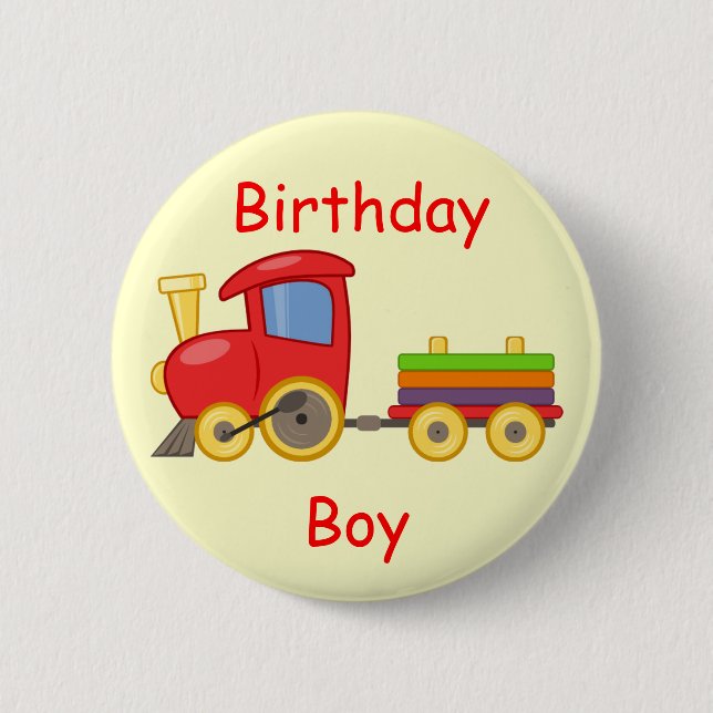 Badge Rond 5 Cm Pin d'anniversaire de train (Devant)