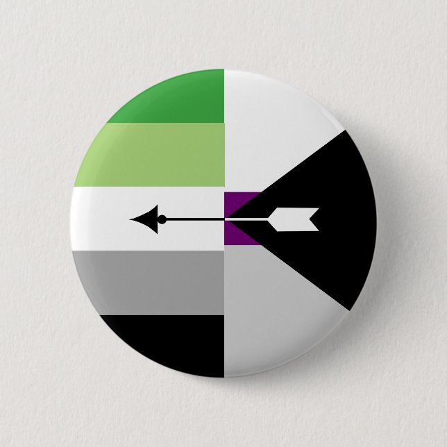 Badge Rond 5 Cm Pin d'Aromantic Demisexual (Devant)
