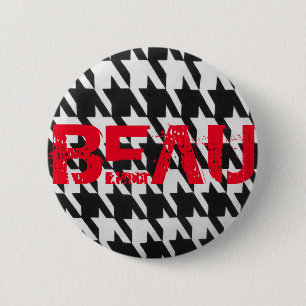 BADGE ROND 5 CM PIN DE BEAU DE PIED-DE-POULE