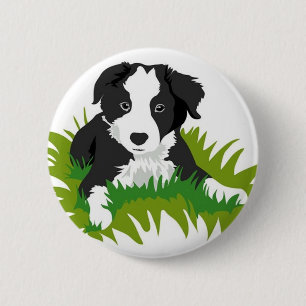 Badge Rond 5 Cm Pin de border collie