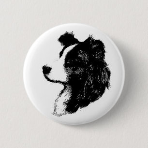 Badge Rond 5 Cm Pin de border collie