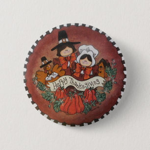 Badge Rond 5 Cm Pin de bouton de bon thanksgiving