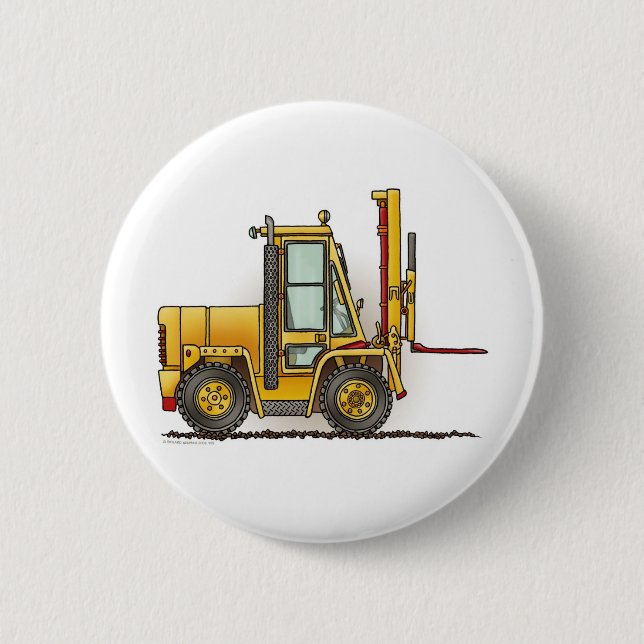 Badge Rond 5 Cm Pin de bouton de chariot élévateur (Devant)