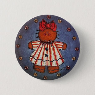 Badge Rond 5 Cm Pin de bouton de fille de pain d'épice