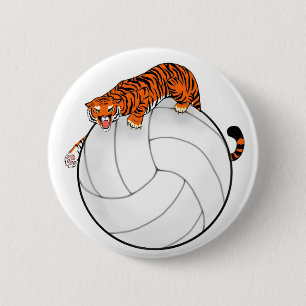 Badge Rond 5 Cm Pin de bouton de volleyball de tigre