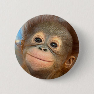 BADGE ROND 5 CM PIN DE BOUTON D'ORANG-OUTAN DE BÉBÉ