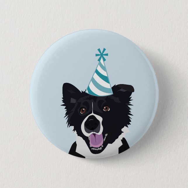 Badge Rond 5 Cm Pin de chien d'anniversaire (Devant)