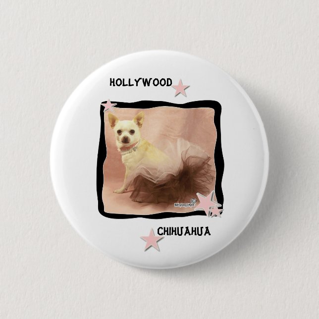 Badge Rond 5 Cm Pin de chiwawa de Hollywood (Devant)