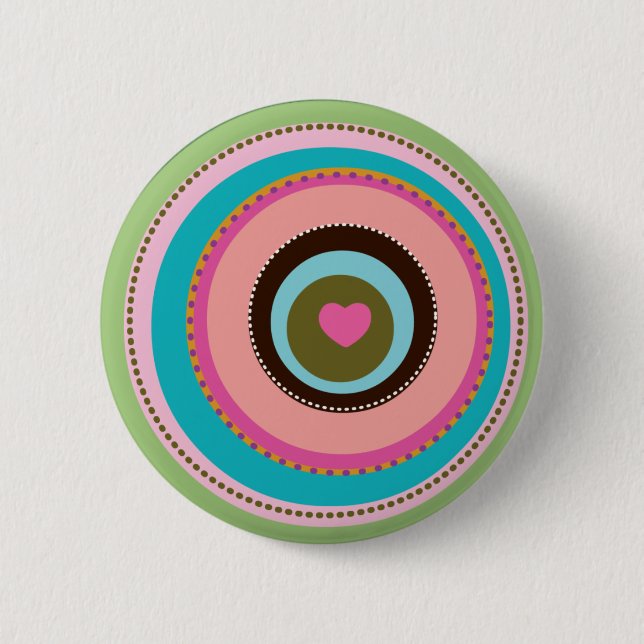 Badge Rond 5 Cm Pin de coeur de cible (Devant)