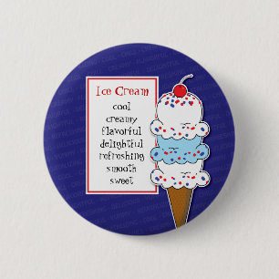 Badge Rond 5 Cm Pin de cornet de crème glacée
