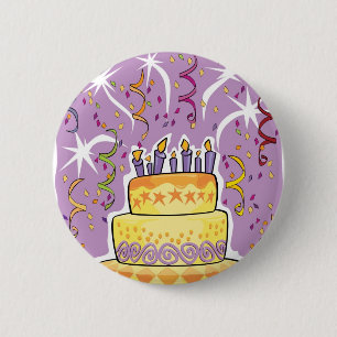 Badge Rond 5 Cm Pin de gâteau d'anniversaire
