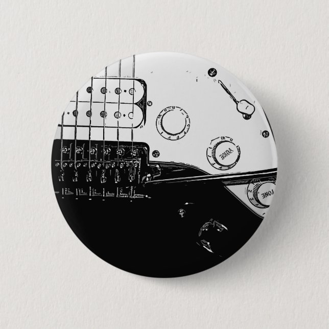 Badge Rond 5 Cm Pin de guitare électrique (Devant)