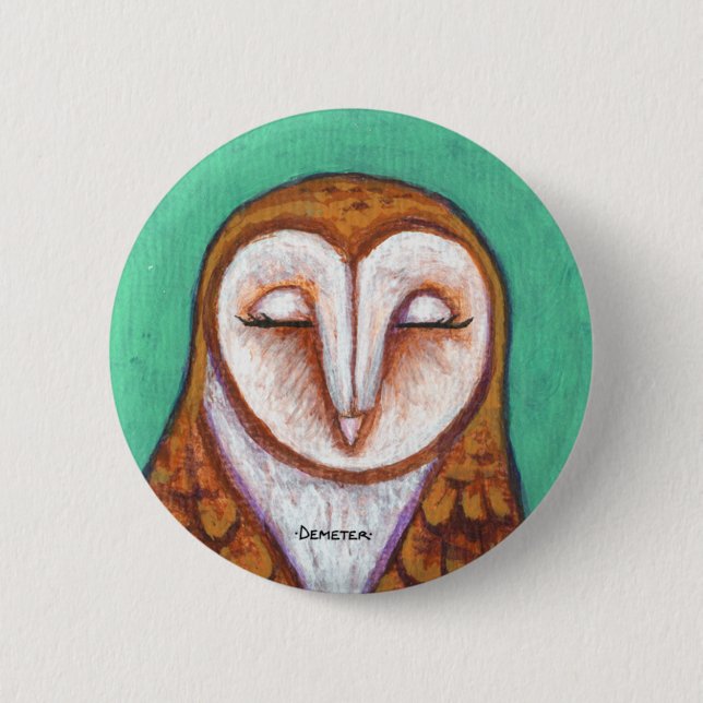Badge Rond 5 Cm Pin de hibou de grange (Devant)