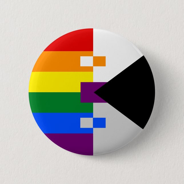Badge Rond 5 Cm Pin de Homoromantic Demisexual (Devant)