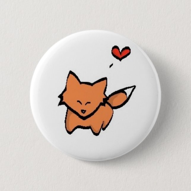Badge Rond 5 Cm Pin de Kitsune (Devant)