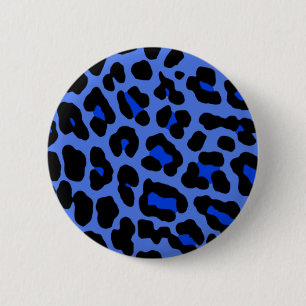Badge Rond 5 Cm Pin de léopard bleu