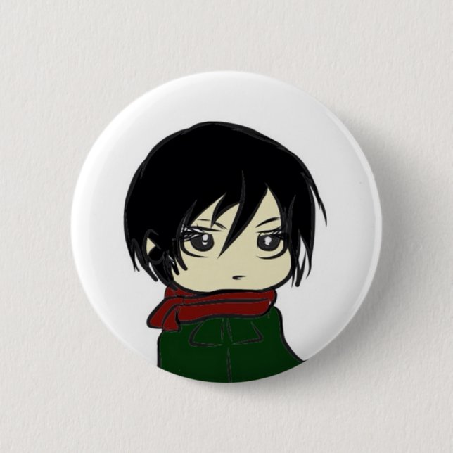 Badge Rond 5 Cm Pin de Mikasa Ackerman (Devant)