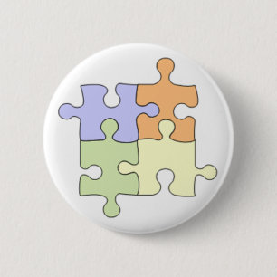 Badge Rond 5 Cm Pin de morceau de puzzle